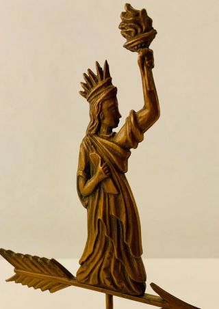 Vintage Statue of Liberty Weather Vane Plastic Small Figure For Desktop 3