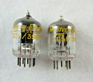 2c51 / 396a Western Electric Tubes.  Tv - 7d/u.  D Getter.  Date Codes 013.