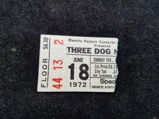 Vintage Three Dog Night Concert Ticket Stub June 18 1972 Philadelphia Spectrum