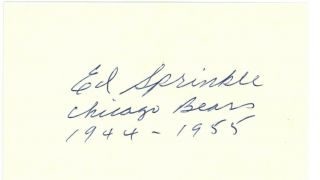 Ed Sprinkle Vintage Signed Auto Autograph 3x5 Index Card Cut Psa/dna Guarantee