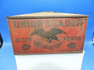 Vintage Advertising Union Leader Cut Plug Chewing & Smoking Tobacco Tin