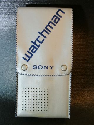 Vintage Sony Watchman Mini Flat Black/white Tv Fd - 20a W/case Portable