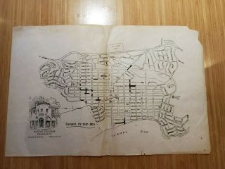 Carmel - By - The - Sea Vintage Map Circa 1940