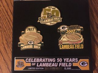 Celebrating 50 Years Of Lambeau Green Bay Packers Limited Edition,  4 Pin Set Ed