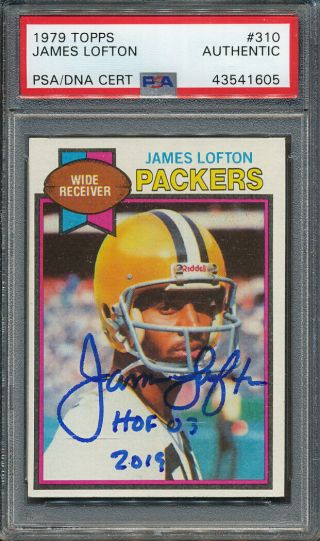 1979 Topps 310 James Lofton Signed Rookie Card Psa/dna Certified Authentic Auto