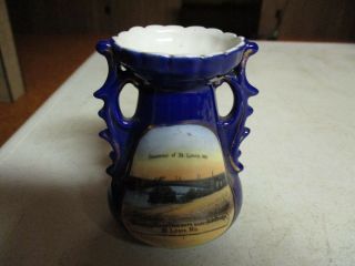 St Louis Mo Steamboat Souvenir Vase Early 1900 