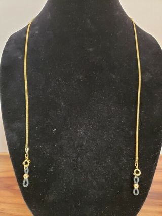 Vintage Gold Tone Necklace Eyeglass Holder Chain
