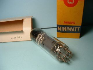 EL84 6BQ5 Philips Miniwatt NOS,  NIB POWER OUTPUT TUBE code rX3 X7C 3
