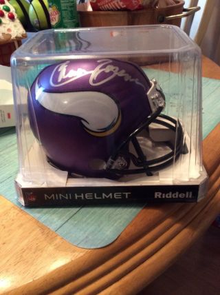 Chuck Foreman Signed Auto Autograph Minnesota Vikings Mini Helmet Riddell,