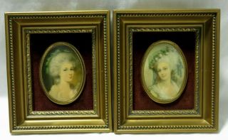 2 Vintage Molded Plastic Frame Cameo Creations Princess Lamballe & Maria Cosway