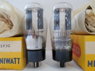 2 x Philips 5Y3G Rectifier tubes,  facctory code EA1 B7F - NOS 2