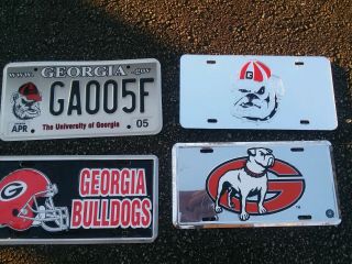 University Of Georgia License Plates Set Of 4 Different Plates