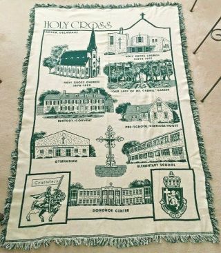 Vintage Holy Cross School,  Church Dover Delaware Limited Edition Throw