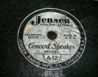 Jensen Electro - Dynamic A - 12 Field Coil Concert Speaker 5k