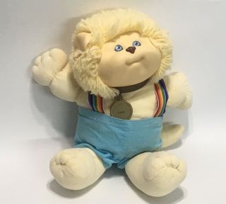 Vintage 1980’s Cabbage Patch Doll Koosas Cat / Lion Yellow Hair Suspenders Duck