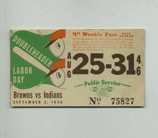 Vintage 1946 St Louis Mo Public Transit Card Browns Baseball Mlb Game Wz8448