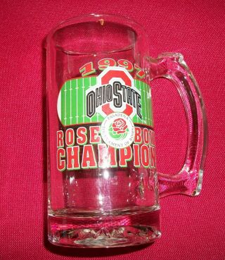 Vintage 1997 Ohio State Rose Bowl Glass Mug.