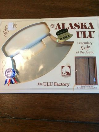 Alaska Ulu Legendary Knife Of The Artic 1993 Stainless Steel With Stand.