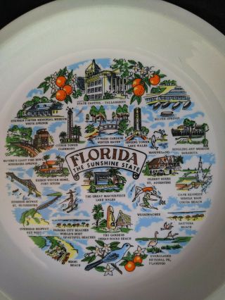 Vintage Florida Souvenir Plate - Weekiwachee,  Tiki Gardens,  Other Attractions 2