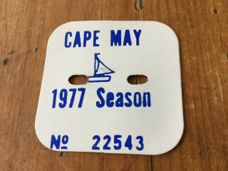 1977 And 1978 Cape May Beach Tag Badge Jersey Shore Memorabilia