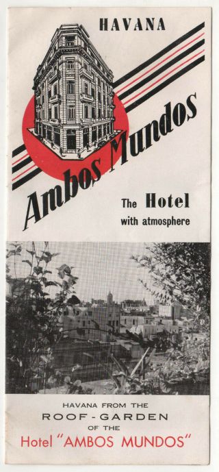 1940s Hotel Ambos Mundos Travel Brochure Havana Cuba Habana Cuban Manuel Asper