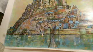 Mont St.  Michel Normandy France Earl Thollander Vintage Travel Poster Art Print 2