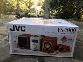 Jvc Fs - 7000 Ultra Compact Mini Am Fm Cd Stereo Player Speakers & Remote