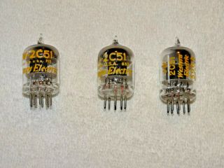 1 - Western Electric Jw - 2c51 (396a) Tube D - Getters Very Strong Bogey,  (3 Aval)
