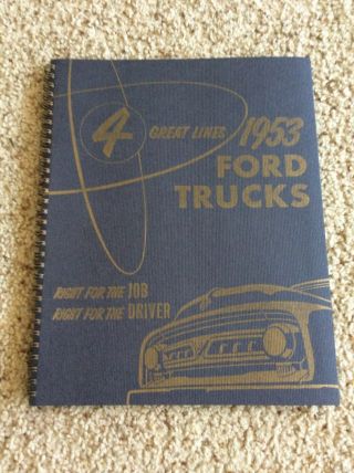 1953 Ford Trucks,  Dealership Salesmans Data Book.