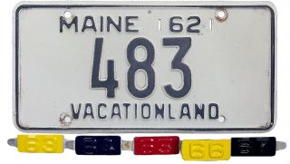 1962 1963 1964 1965 1966 1967 Maine License Plate (gibby Very Good)