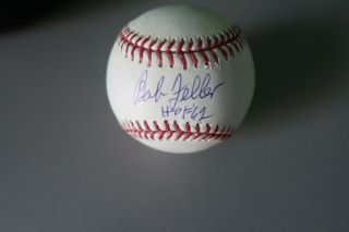 Bob Feller Signed Mlb Baseball Cleveland Indians Autographed Auto