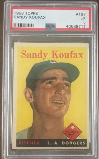 1958 Topps Sandy Koufax Psa 5 (ex) 187 (40688717)