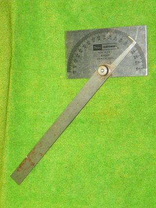 Vintage Sears Craftsman Protractor 9 - 4029 Stainless Steel.  Made In Usa