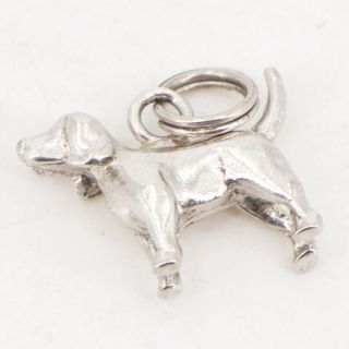 Vtg Sterling Silver - Puppy Dog Animal Solid Bracelet Charm - 2g