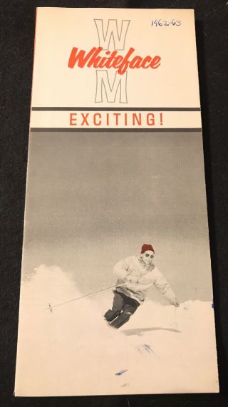 Whiteface Mountain 1962 - 63 Ski Brochure Trail Map Lake Placid York Travel
