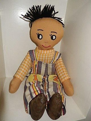 Vintage Large Raggedy Andy Cloth Doll An Oreginal By Ruby Riese 24 Inches Boy