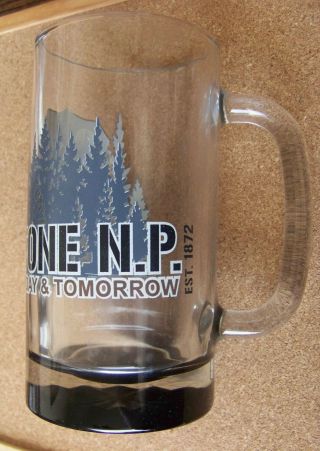 Yellowstone N.  P.  Preserve For Today & Tomorrow glass tankard National Park mug 3