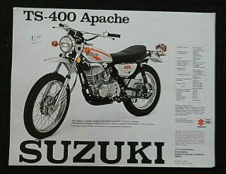 1975 Suzuki Ts - 250 Savage Ts - 400 Apache Motorcycle Specifications Sales Brochure
