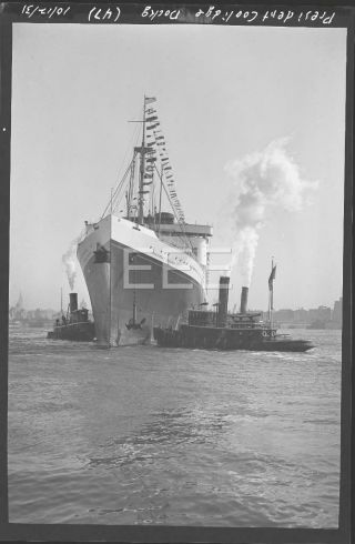 1931 President Coolidge Ocean Liner Ship Manhattan Nyc Sperr Photo Negative U381