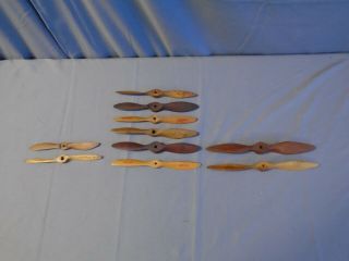 (10) Vintage Wood Props/propellers,  For Model Airplanes.  7 ",  8 " & 10 "