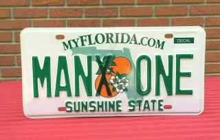 Florida Fla.  Vanity License Plate Tag Manx One Jeep Vw Dune Buggy Norton Art
