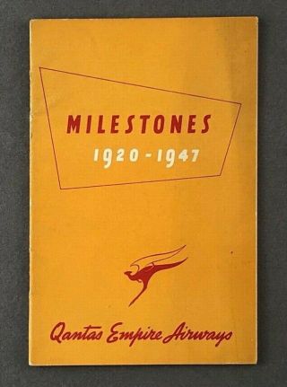 Qantas Empire Airways Qea Milestones Brochure 1920 - 1947 - Route Map Flying Boats