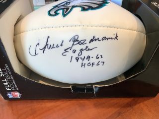 Chuck Bednarik - Hof 67 - Nib - Autographed Philadelphia Eagles Football