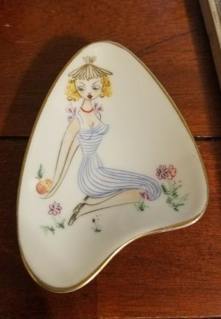 Vintage Mid Century Modern Atomic Boomerang Porcelain Heinrich Selb Bavaria Dish