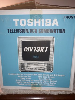 Toshiba Mv13k1r 13 " Crt Tv/vcr Video Cassette Recorder W/ Remote