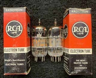 2 Nos Matched Rca 12ay7 Audio Tubes Usa 1960