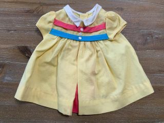 Vintage Chatty Cathy Doll Outfit Yellow Tagged Dress