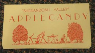 C1940 Winchester Virginia Shenandoah Valley Apple Candy Flyer