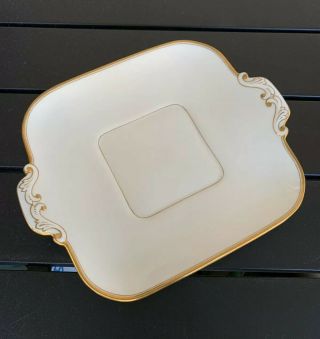 Vintage Lenox Ivory Bone China Handled Dish Plate Gold Trim