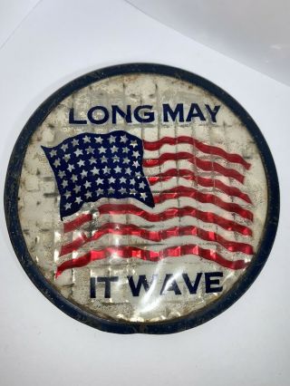 Vintage Wwii Long May It Wave License Plate Topper 1939 1940 1941 1942 1943 - 1945